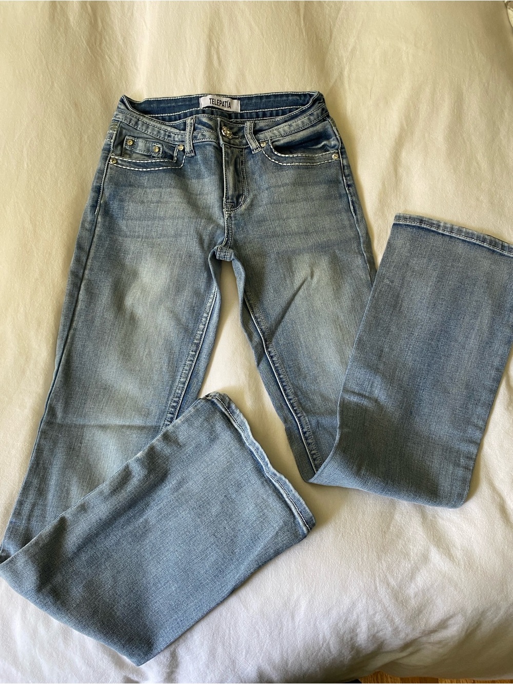 Telepatia Light Blue Women's Bootcut Jeans - Classic Stretch Denim